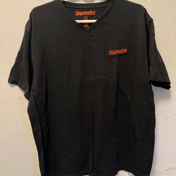 Jagermeifter Shirt Mens XL Black Short Sleeve V Neck Tee Bar